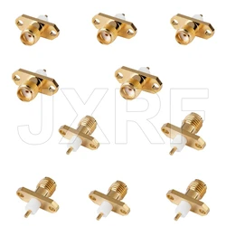 100PCS/lot RF coaxial connector SMA Female Panel Mount 2 Holes Flange Deck Solder RF Connector