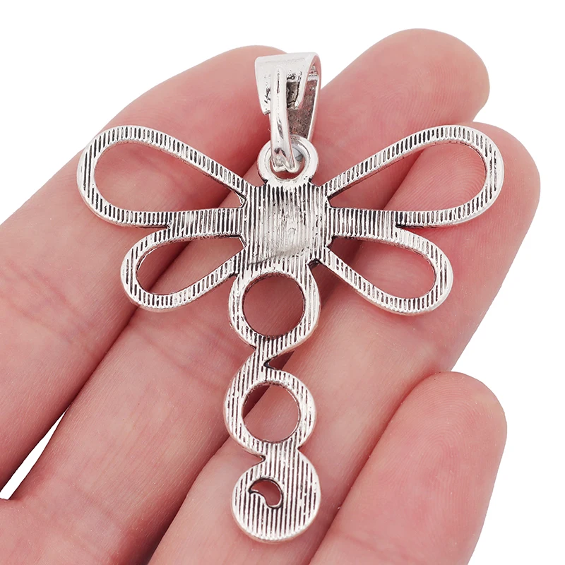 ZXZ 5pcs Large Dragonfly Insect Charms Pendants for Necklace Jewelry Making Findings 61x50mm