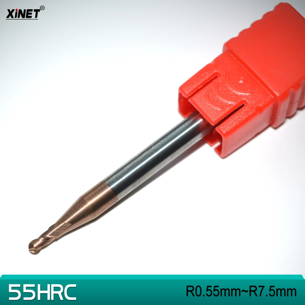 55HRC Tungsten steel ball end milling cutter decimal point 2-edge ball cutter coated CNC ball cutter R0.55~R0.6~R7.5