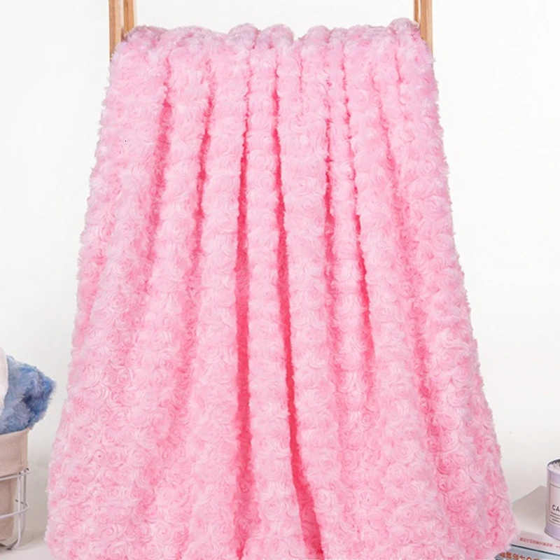 Baby Blanket Newborn Double Layer Rose Fleece Fluffy Plush Baby Swaddle Wrap Envelope Newborn Baby Bedding Blanket Kids Blanket