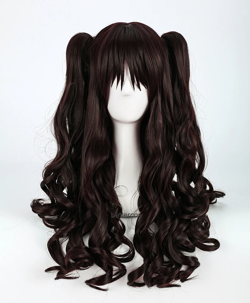 

Fate Grand Order Rin Tohsaka Cosplay Wigs Long Wavy Black Brown Ponytail Heat Resistant Synthetic Hair Wig + Wig Cap