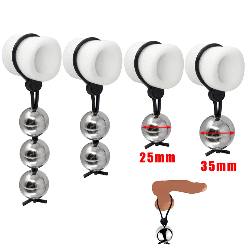 New Metal Ball Cock Ring Penis Heavy Weight Hanger Stretcher Penis Erection Enlarger Extender Weight Stretcher Sex Toys For Men