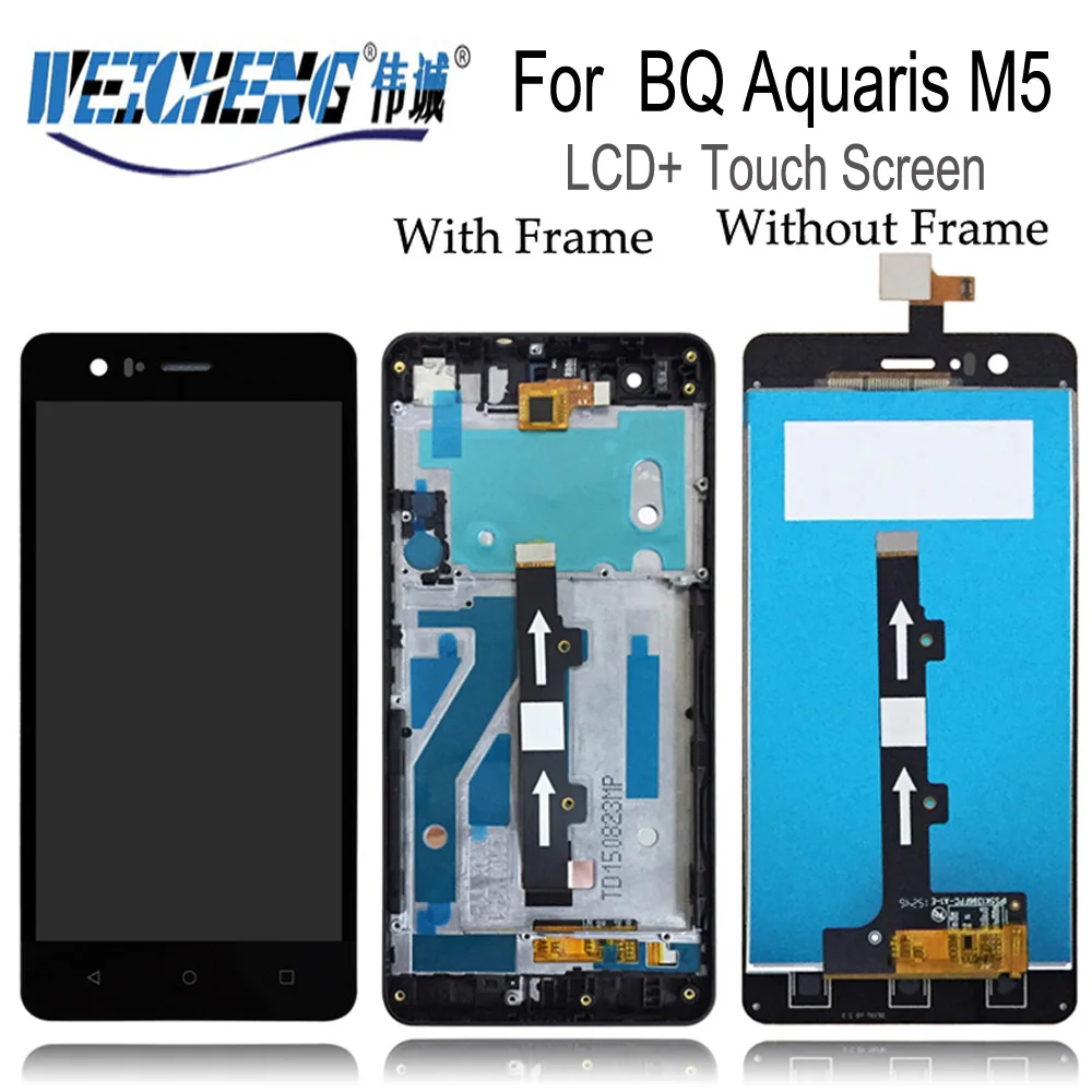 New WEICHENG For BQ Aquaris M5 Lcd Display +Touch Screen Digitizer Assembly With Frame For BQ m5 LCD +free tools