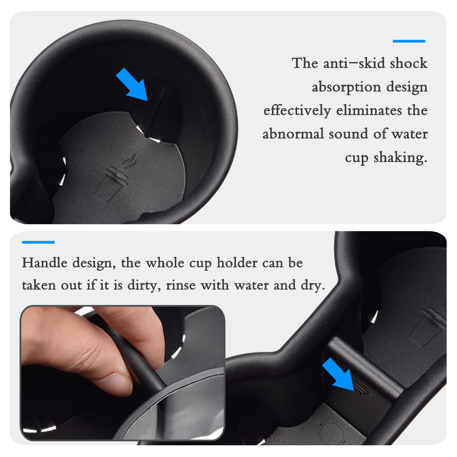 Smabee Anti-Slip Shock-Absorbing Cup Holder for Chevy Chevrolet Equinox 2019 2020 RS Premier Cup Box Water Storage Accessories