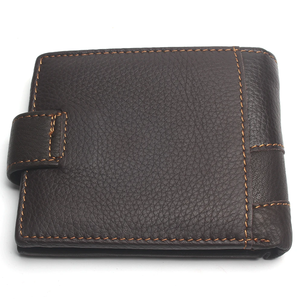 Genuine Leather Men's Wallet Anti RFID European & American Retro Oil For Men Bifold Male Purse