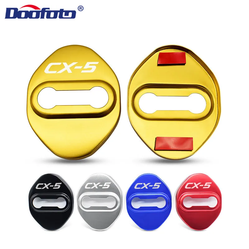 Car Door Lock Cover For Mazda CX-5 CX5 Emblems Logo Accessories Sticker Buckle Cover Cap 2018 - 2024 Auto styling JDM Decoration