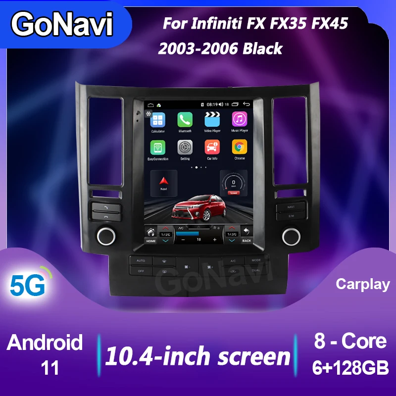 

GoNavi 2 Din Tesla Car Radio Gps Android For Infiniti FX FX35 FX45 Video Central Multimedia DVD Automotivo Players Navigation