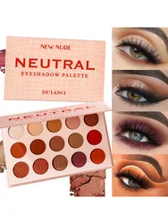 DE'LANCI Make-up for women Nude Eyeshadow Palette Blush Shiny Eye Shadows Matte 15 Colors Nudes Warm Natural Cosmetics