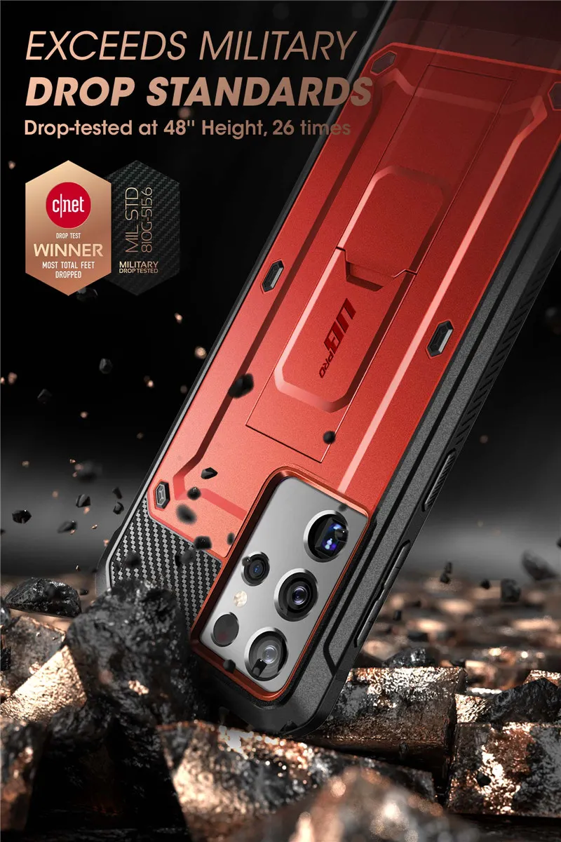 SUPCASE For Samsung Galaxy S21 Ultra Case (2021 Release) 6.8" UB Pro Full-Body Holster Cover WITHOUT Built-in Screen Protector