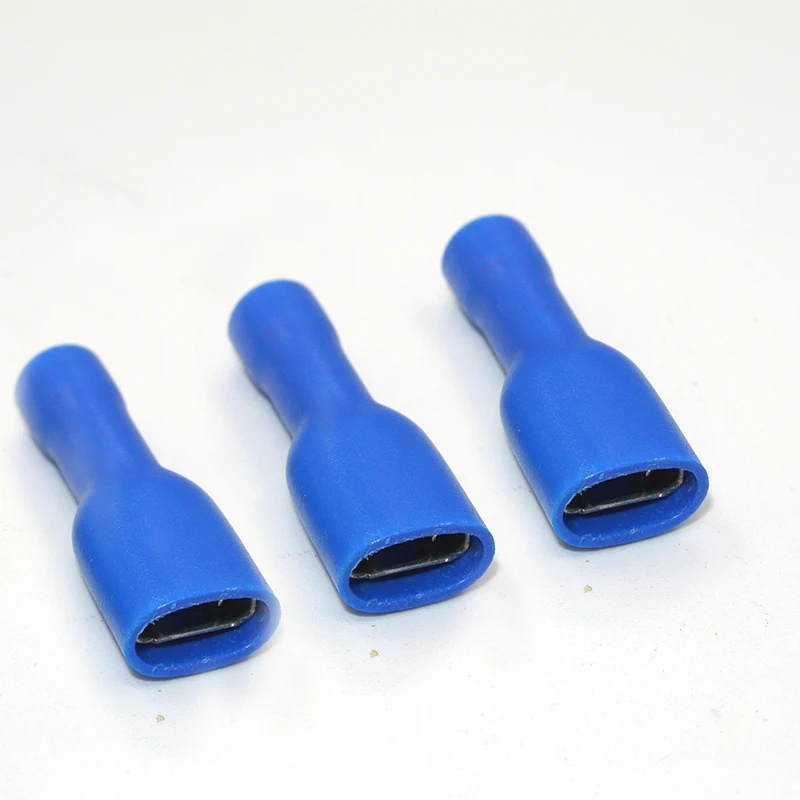 1000x 4.8mm Fully Insulated Blue Red Female Electrical Spade Crimp Connector Terminals