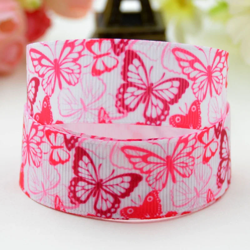 22mm 25mm 38mm 75mm Ruban satin Butterfly Cartoon Character printed Grosgrain Ribbon Hair Accessories party decoration 10 Yards