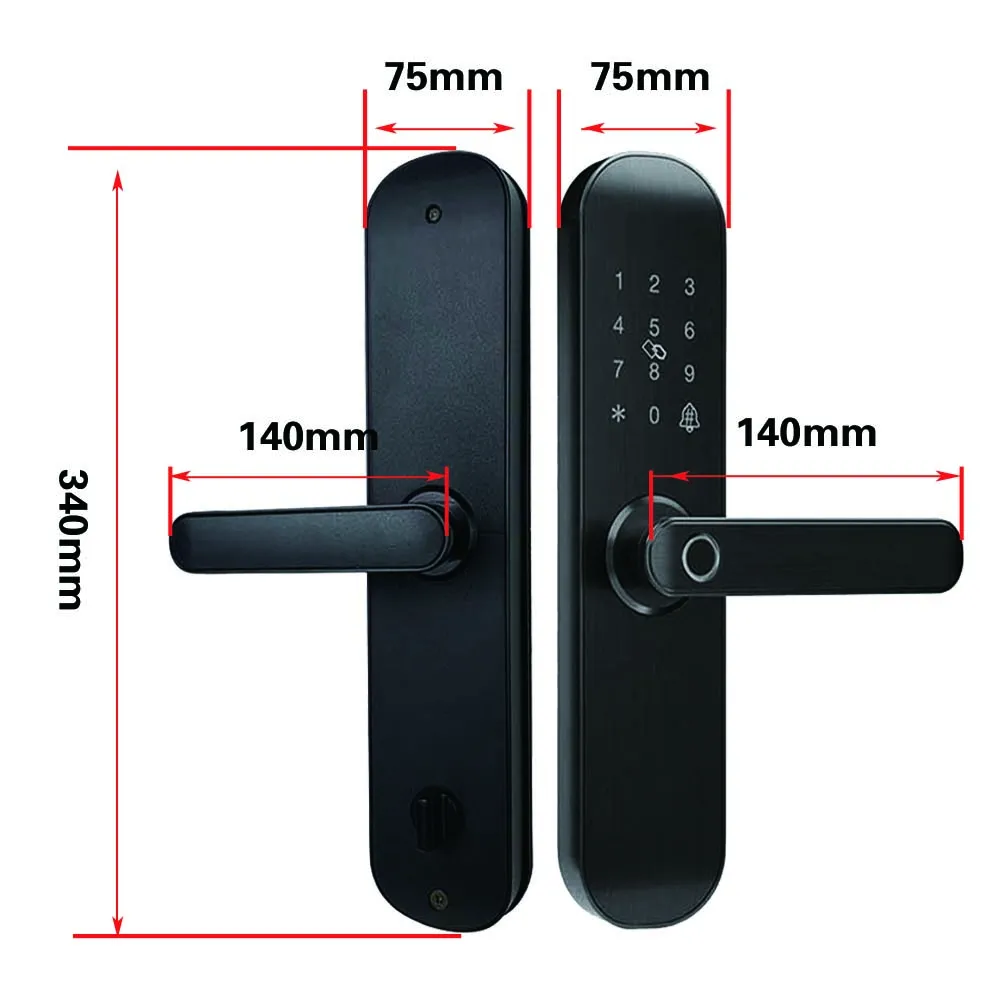 Biometric Fingerprint Lock, Security Entrance Smart Door Lock WiFi Password RFID TTLOCK App V18F