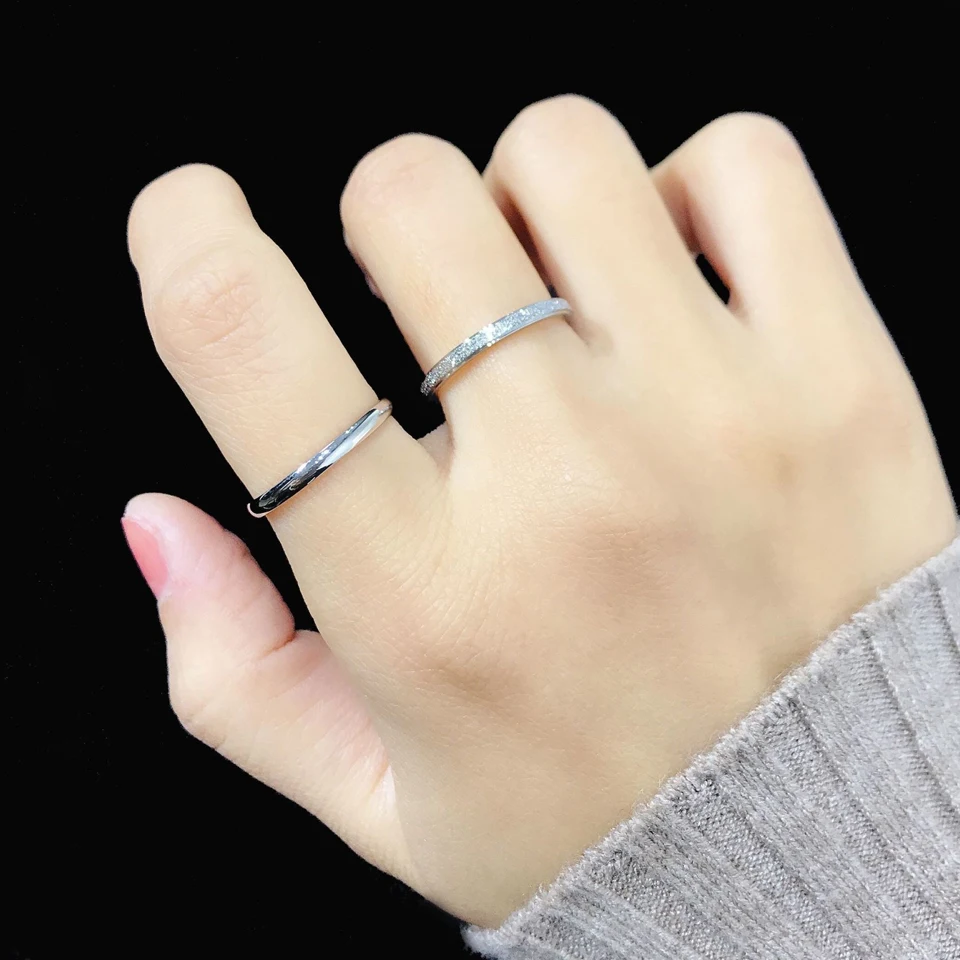 Hot Sale Three Separate Ring Middle Frosted Woman Ring Stainless Steel Gold Color Jewelry wholesale Lover and Girlfriend Gift