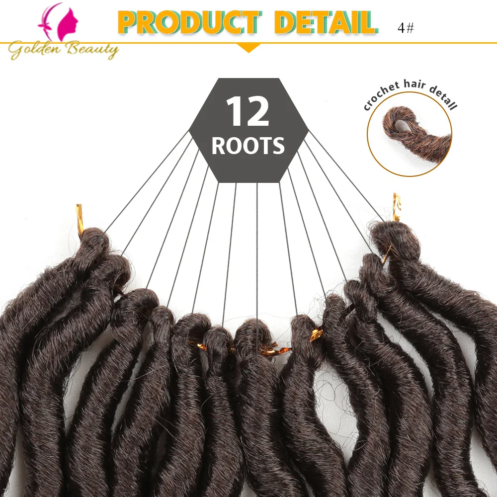 12Inch Pre-Stretched Wavy Goddess Faux Locs Crochet Hair Soft Curly Ends Natural Synthetic Hair Extensions