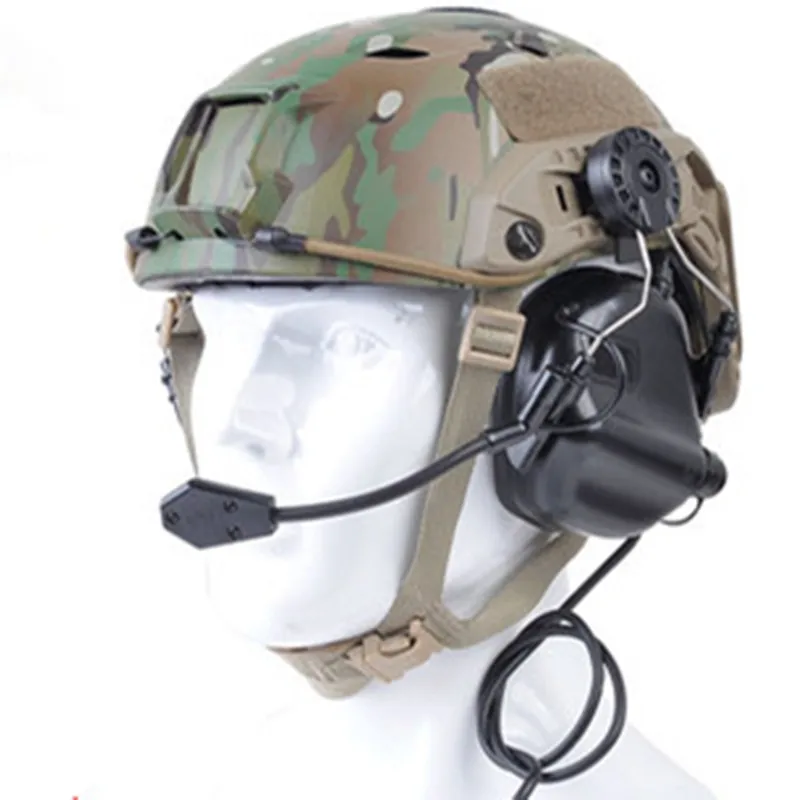 Tactical Helmet Headset Rail Adapter  Airsoft Noise Canceling Communication Headphone Outdoor Hunting Shooting Headset