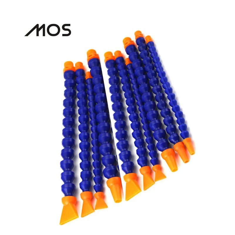 

MOS 10PCS 300MM Plastic Flexible Pipe Water Cooing 1/4 3/8 1/2 Coolant Tube Round or Flat Nozzle CNC Lathe Machine Cooling