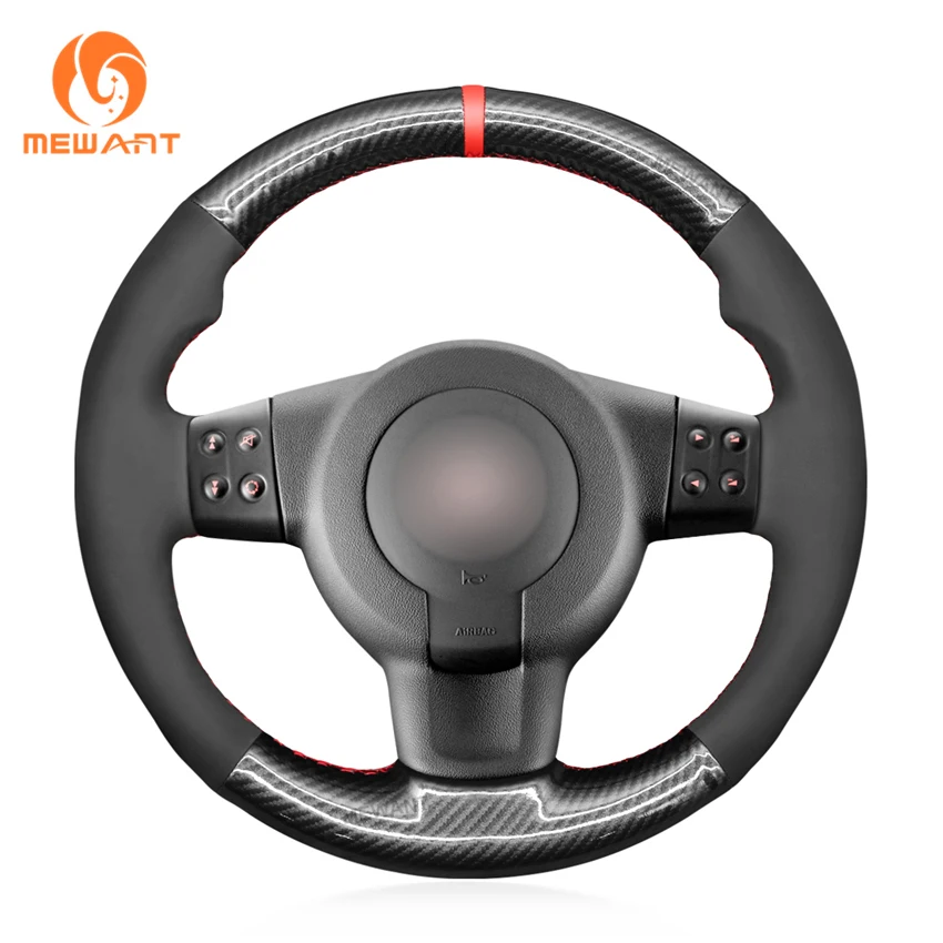 

MEWANT Black Suede PU Carbon Fiber Car Steering Wheel Covers for Seat Leon FR|Cupra MK2 1P Ibiza FR 6L 2005 2006 2007 2008-2009