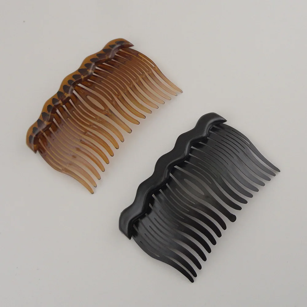 

20PCS 5.4cm*8.5cm 17teeth Black Dark Brown Plain Plastic Hair Combs Waved Teeth for Handmade Women Hair Accessories Side Comb