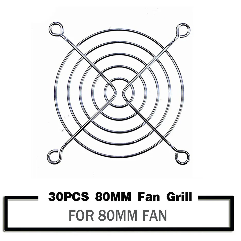 30 Pieces 80mm Fan Grills Metal Mesh Finger Guard Protective Net Fan Grill 80mmx80mm Grills for 8010 8015 8020 8025 8038