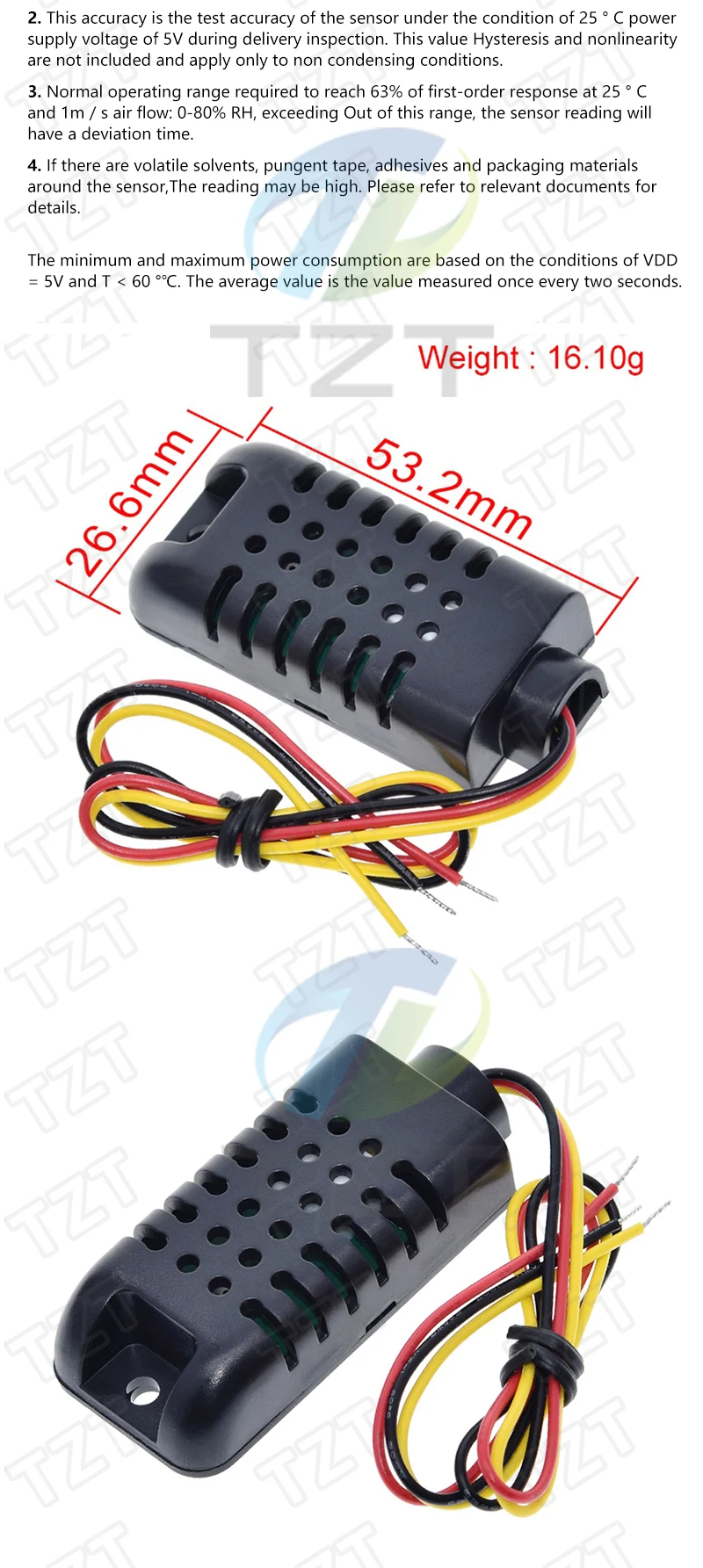 Digitale Temperatur- und Feuchtigkeitssensoren TZT DHT11 DHT22 AM2302 AM2301 AM2320 MW33 Sensor und Modul für Arduino elektronisches DIY – Detail 32