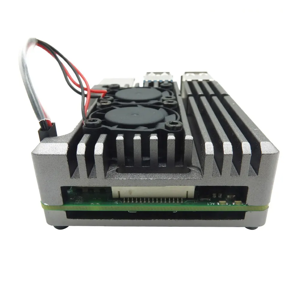 Dual Fan Raspberry Pi 4 Modell B Aluminium Metall Fall Mit Super Zwei lüfter + Kühler Geeignet Für Rpi