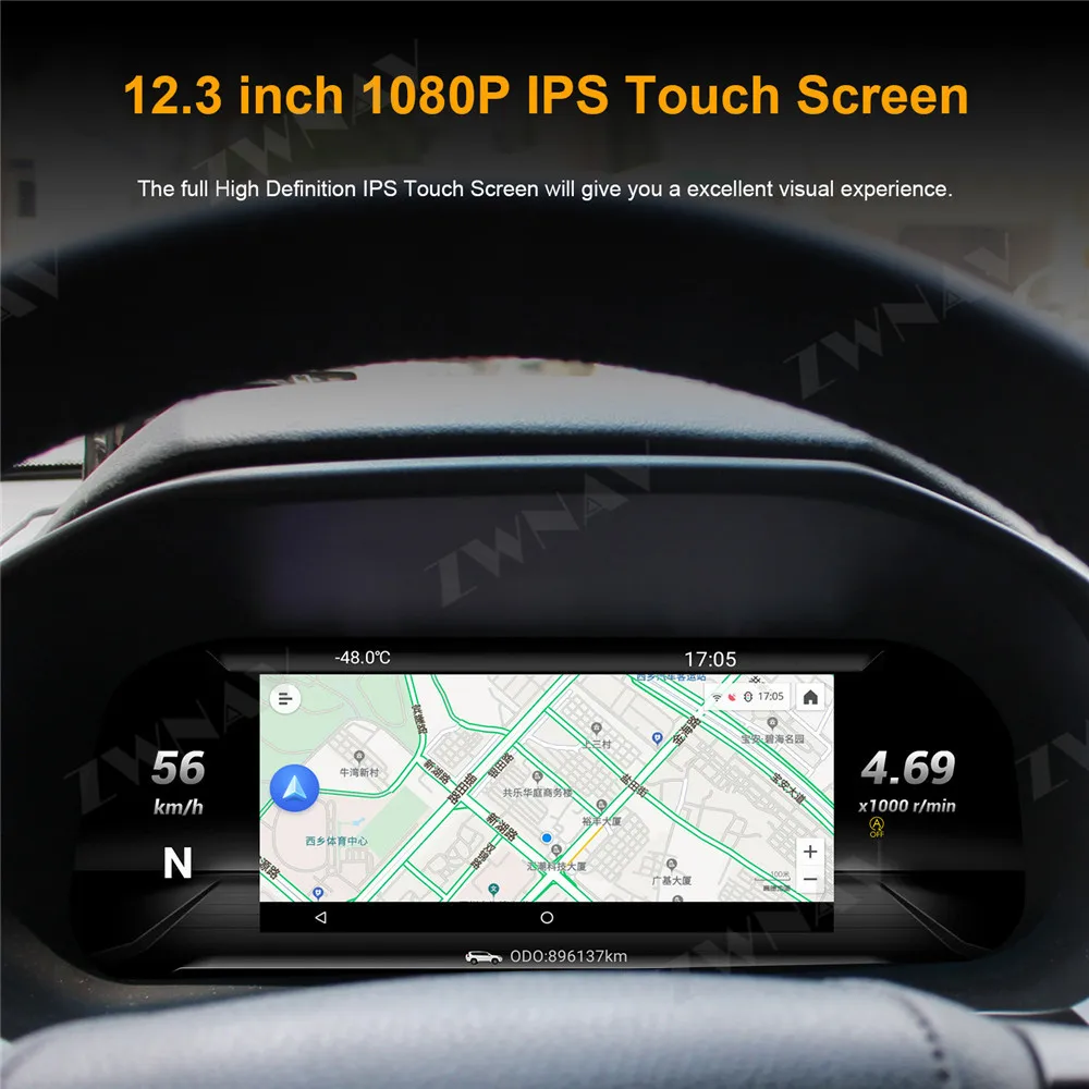 

Для TOYOTA Prado 2010-2019 12,3 "ЖК-дисплей Android 9 автомобильный приборной панели мультимедийный дисплей головное устройство GPS-навигация