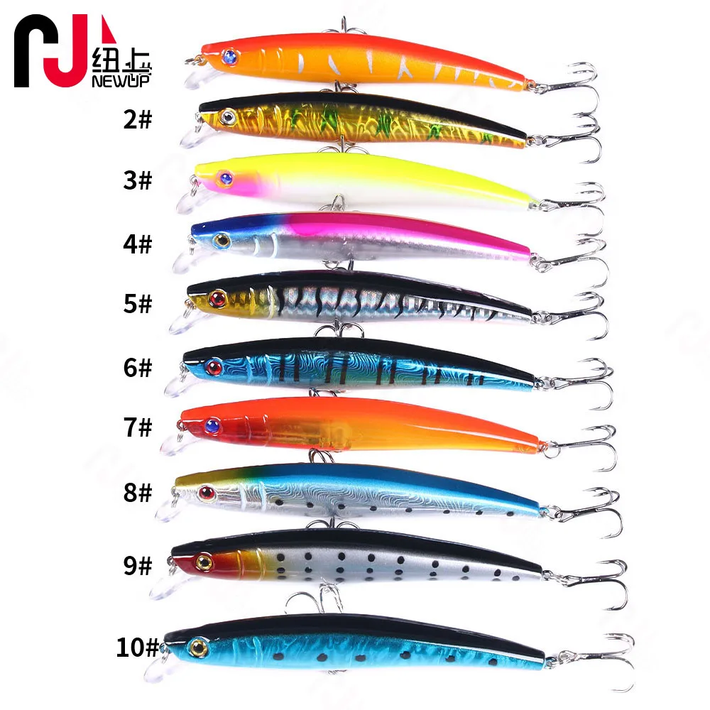 NEW UP 1PCS  11.5cm 11.2g Minnow Fishing Lure Hard Artificial Plastic Bait Big Fake Fish Lures Sea Long Shot Sea Fishing