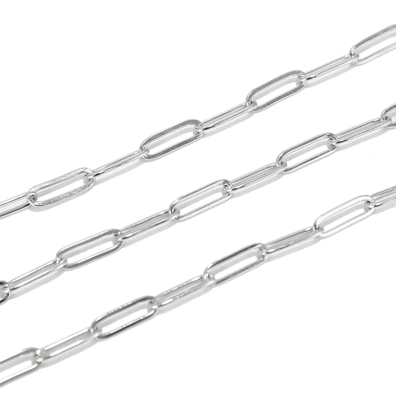 1 Meter Stainless Steel 4mmx12mm Gold Flat Drawn Cable Chain for DIY Jewelry Chains Accessories