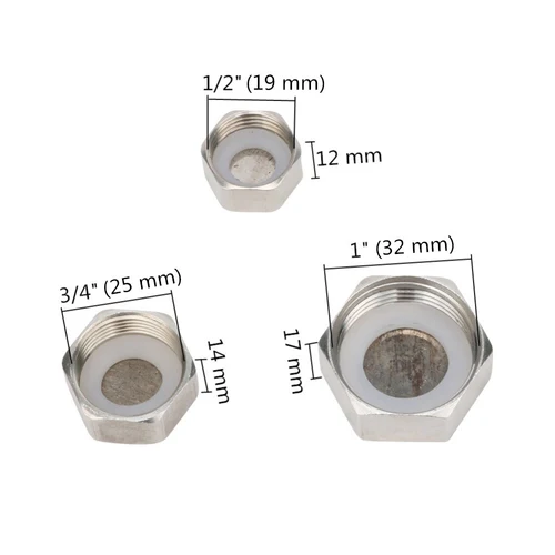 Imagen 2 del producto Tapón de extremo de rosca hembra de acero inoxidable, 1/2 "", 3/4"", 1"", con anillo de sellado de goma, accesorios de tubería de plomería de rosca G1/2,G3/4,G1 BSP