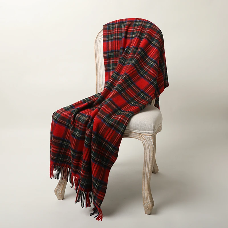 Luxury Throw Blanket Designer Wool Shawl Scarf Women Thick Fleece Plaid Blankets For Winter Home Sofa Bed Office Cover Blanket