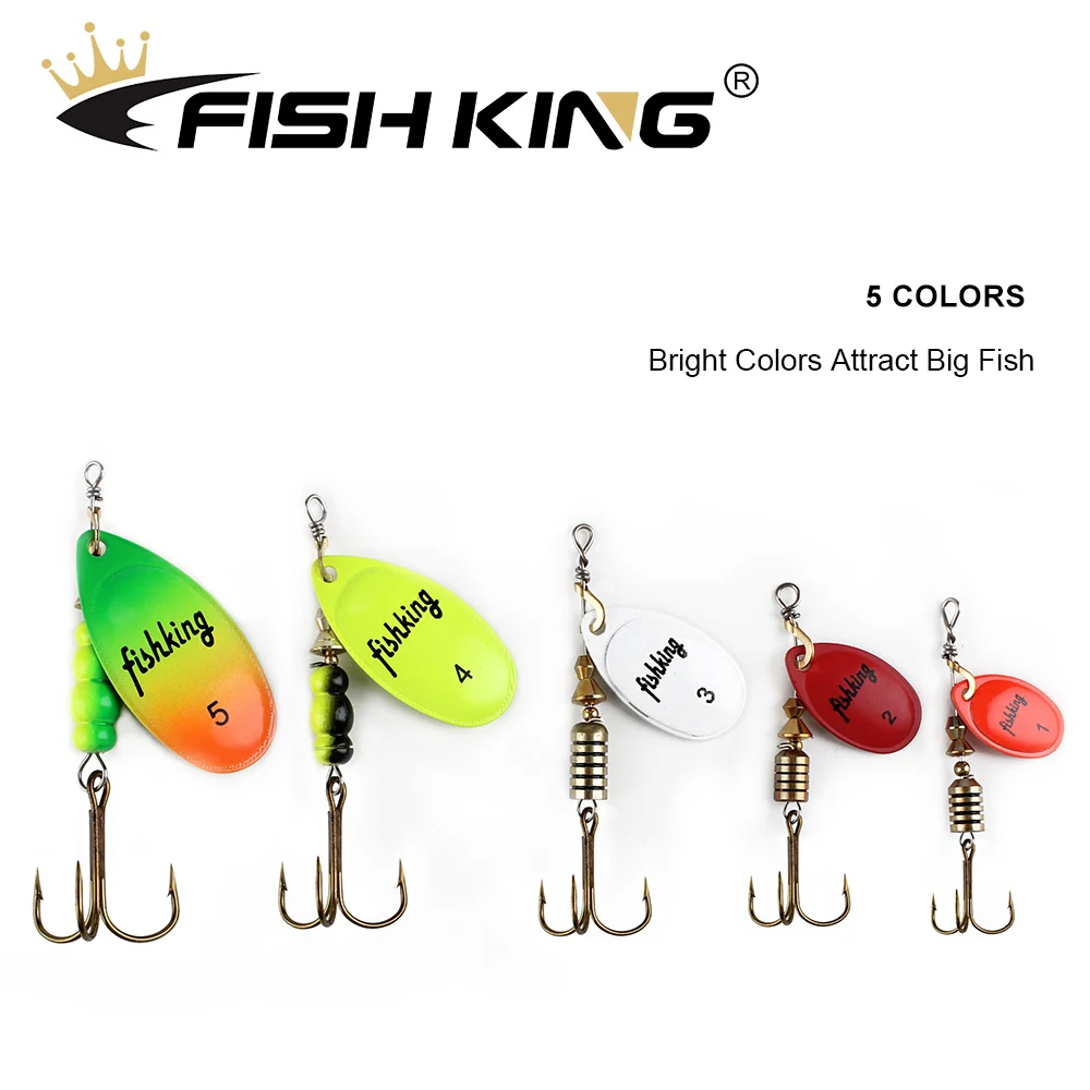 4pcs/pack Metal Fishing Lure Spinner Baits 3.9g 4.6g 7.4g 10.8g 15g Rotating Spoon Lures Spinners With Treble Hooks Pike Baits