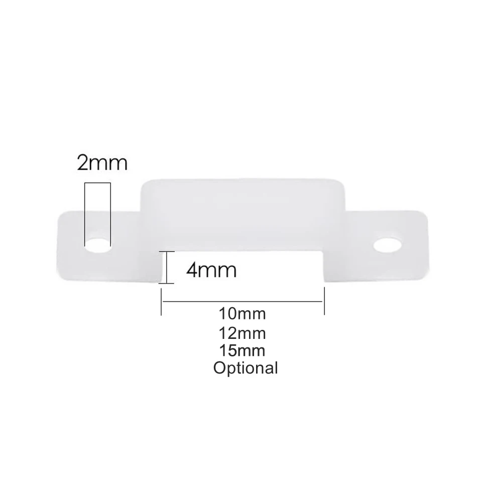 100Pcs/Lot Fixator LED Strip Light Holder 10mm 12mm 15mm Fixing Mounted Clip for SMD5050 LED Strip Light Cable Clamp