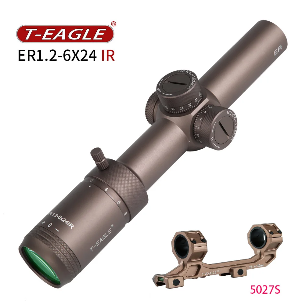 T-EAGLE ER 1.2-6 x 24 IR HK Riflescope Spotting Scope for Rifle Hunting Optical Collimator Gun Sight Red Green Light