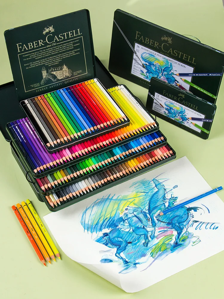 FABER-CASTELL Faber-Castell 117511 Pro 120 Color Soluble Colored Pencil Set +8 Markers