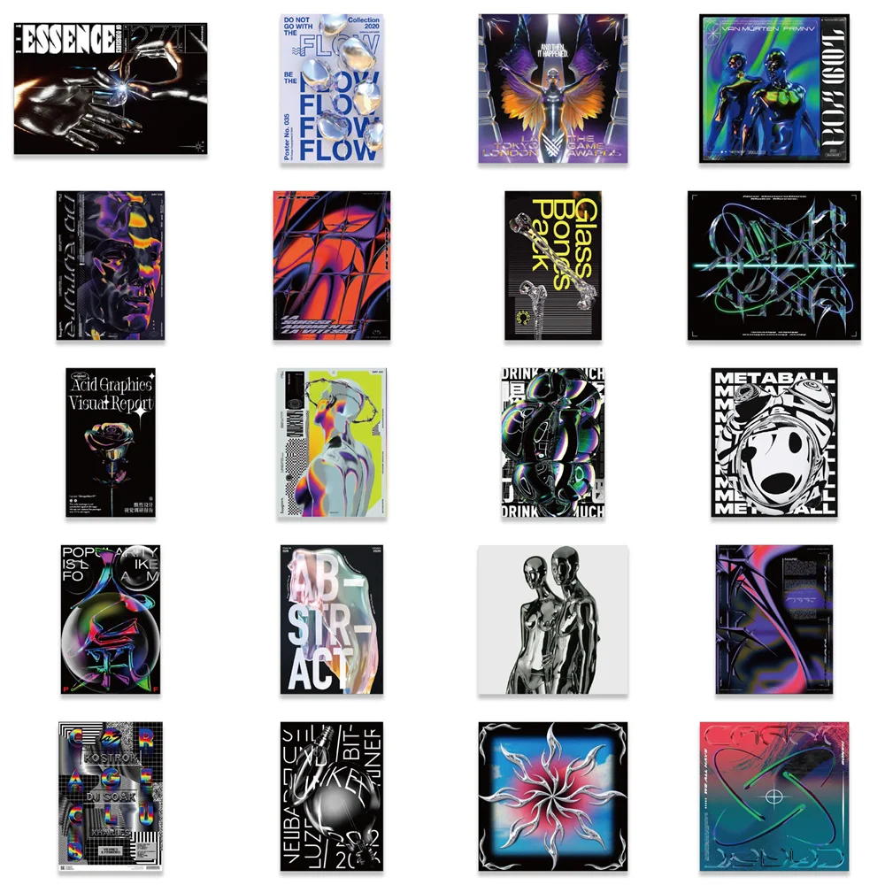 10/30/50PCS Harajuku Style Acid Design Waterproof Graffiti Sticker Suitcase Notebook Mobile Phone Refrigerator WaterCupWholesale