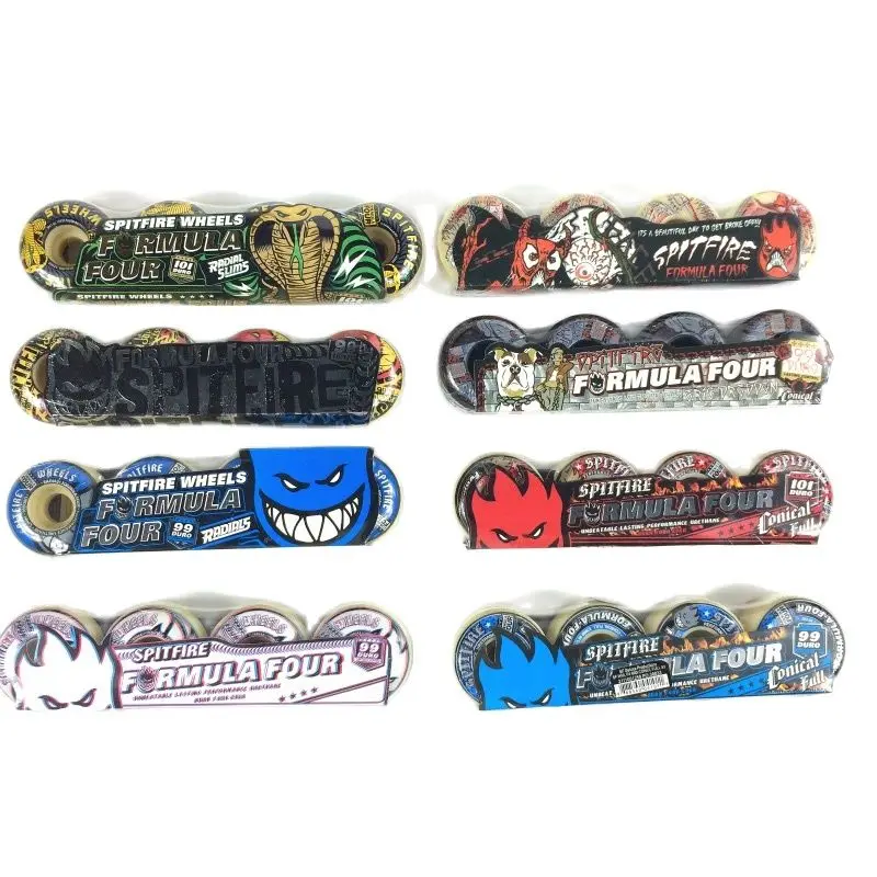 Spitfire SHR-Rueda de Skateboard profesional, alta resistencia, tamaño 54x32mm, 99D, 101D, 52x32, 53x32mm, dureza y rodamiento negro