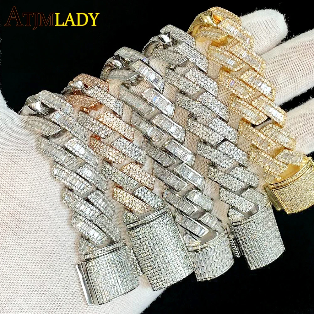 Wholesale New Iced Out Sparking Fashion CZ Prong Miami Cuban Bracelet Micro Paved 5A Cubic Zircon Bling Men Hip Hop Jewelry