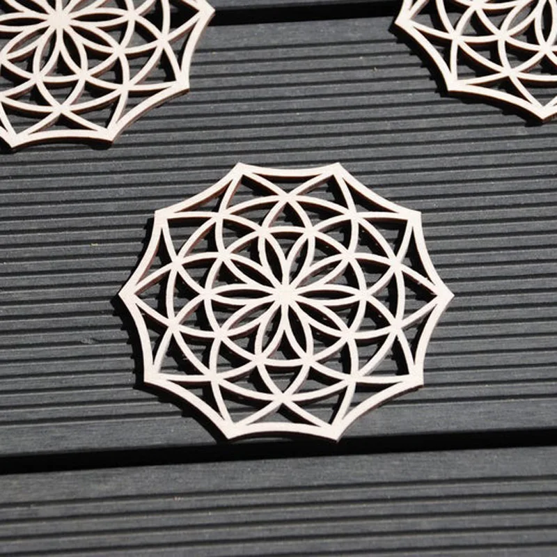 Flower of Life Wooden Coasters,Geometric Mandala Coaster,Table Decor,Kitchen Decor,Engraved Coasters