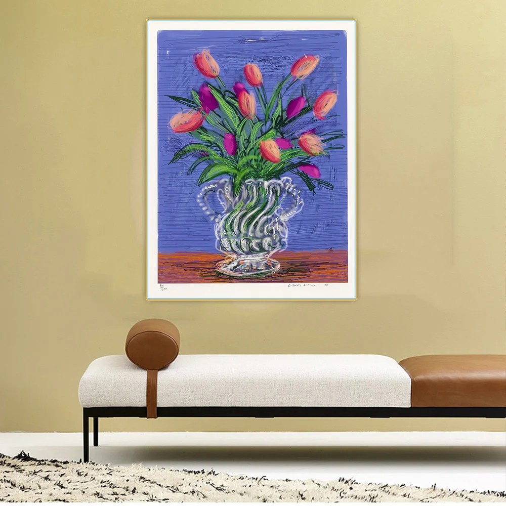 Citon David Hockney《Untitled.No.346》Canvas Oil Painting Artwork Poster Picture Wall Background Decor Home Living room Decoration