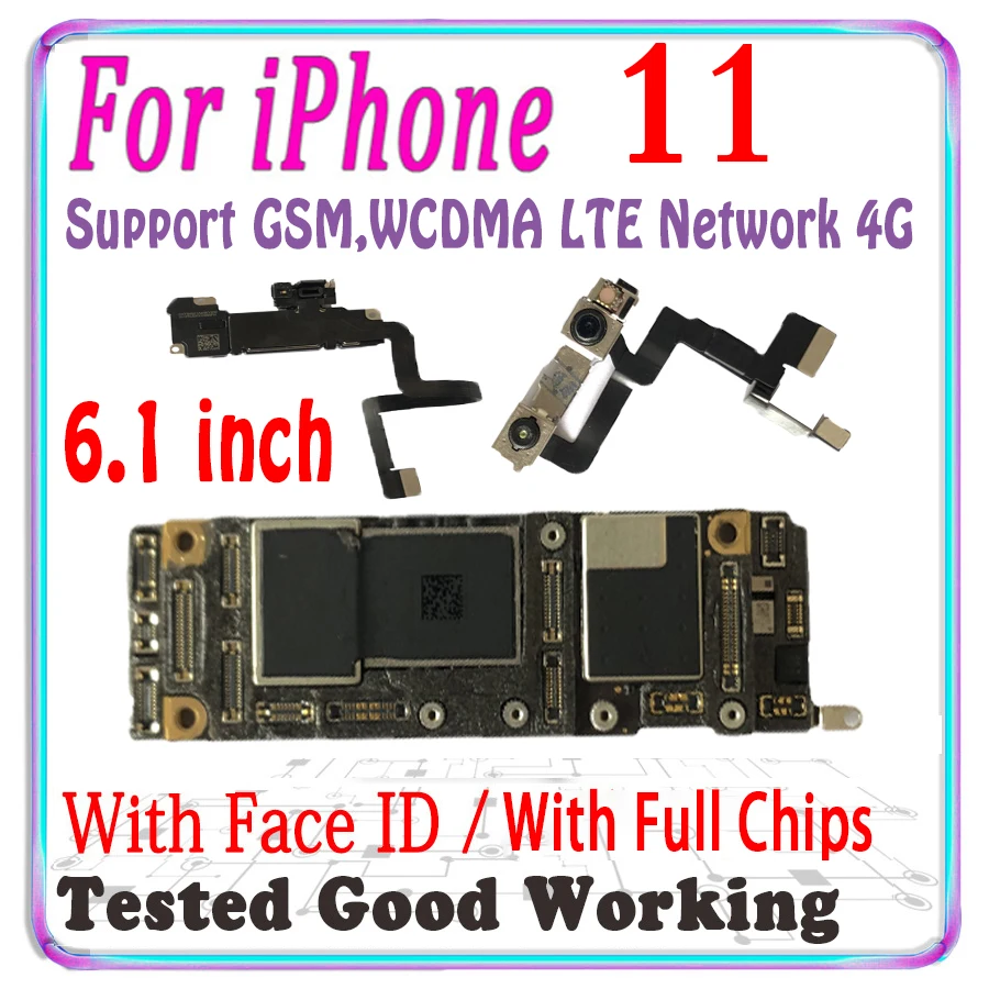 

For iPhone 11 Motherboard Replacement Original PCB Baord For Iphone 11 Logic Board With/without Face ID Free Icloud Tested Well