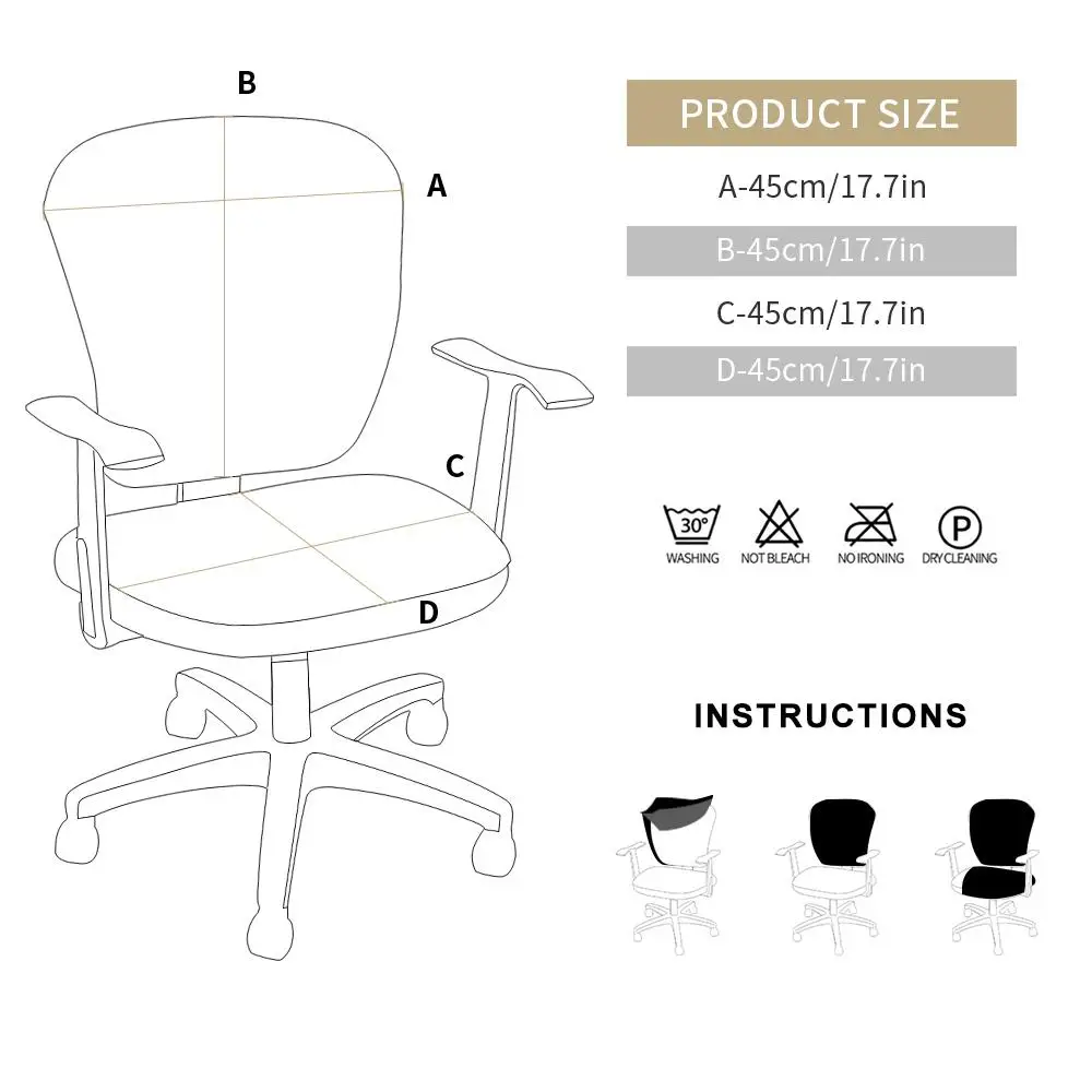 37  1PC Spandex Chair Cover Anti-dirty Stretch Elastic Computer Chair Covers Washable Removeable for Office Seat Protector