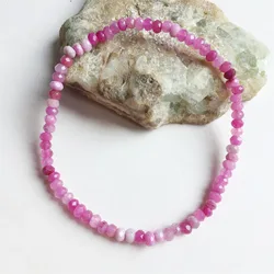 3*4MM Faceted Tourmaline Bracelet Rubellite Vintage Natural Stone Jewelry Noble Elegant Exquisite Beaded Chakra Diffuser Yoga