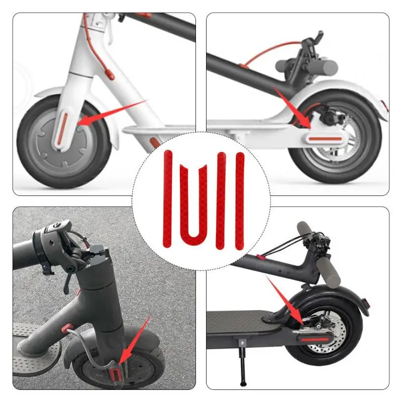 Reflective Sticker For Xiaomi Mijia M365 1S Pro Electric Scooter Front Rear Wheel Tyre Cover Protective Shell Parts