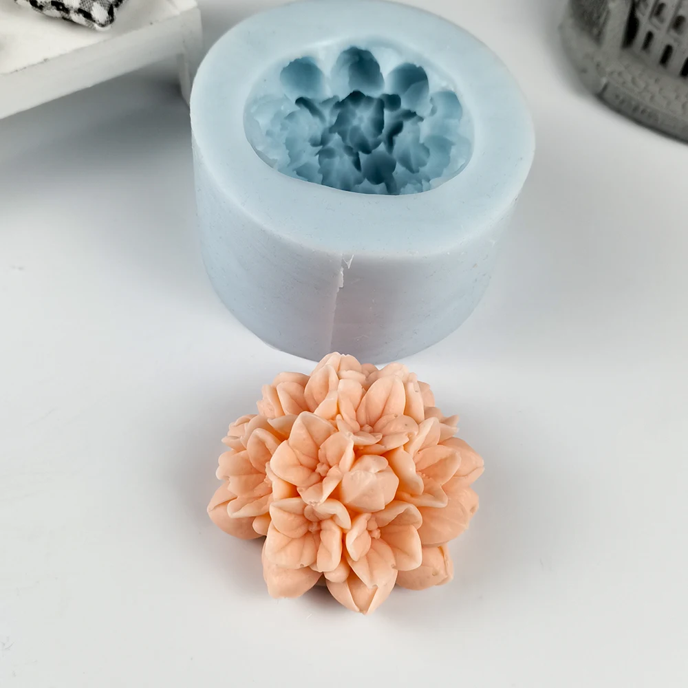 HC0283 PRZY Molds Silicone Hydrangea Flower Mold Decoration Plant Soap Molds Ochid Flowers Candle Moulds Bouquet Making Clay