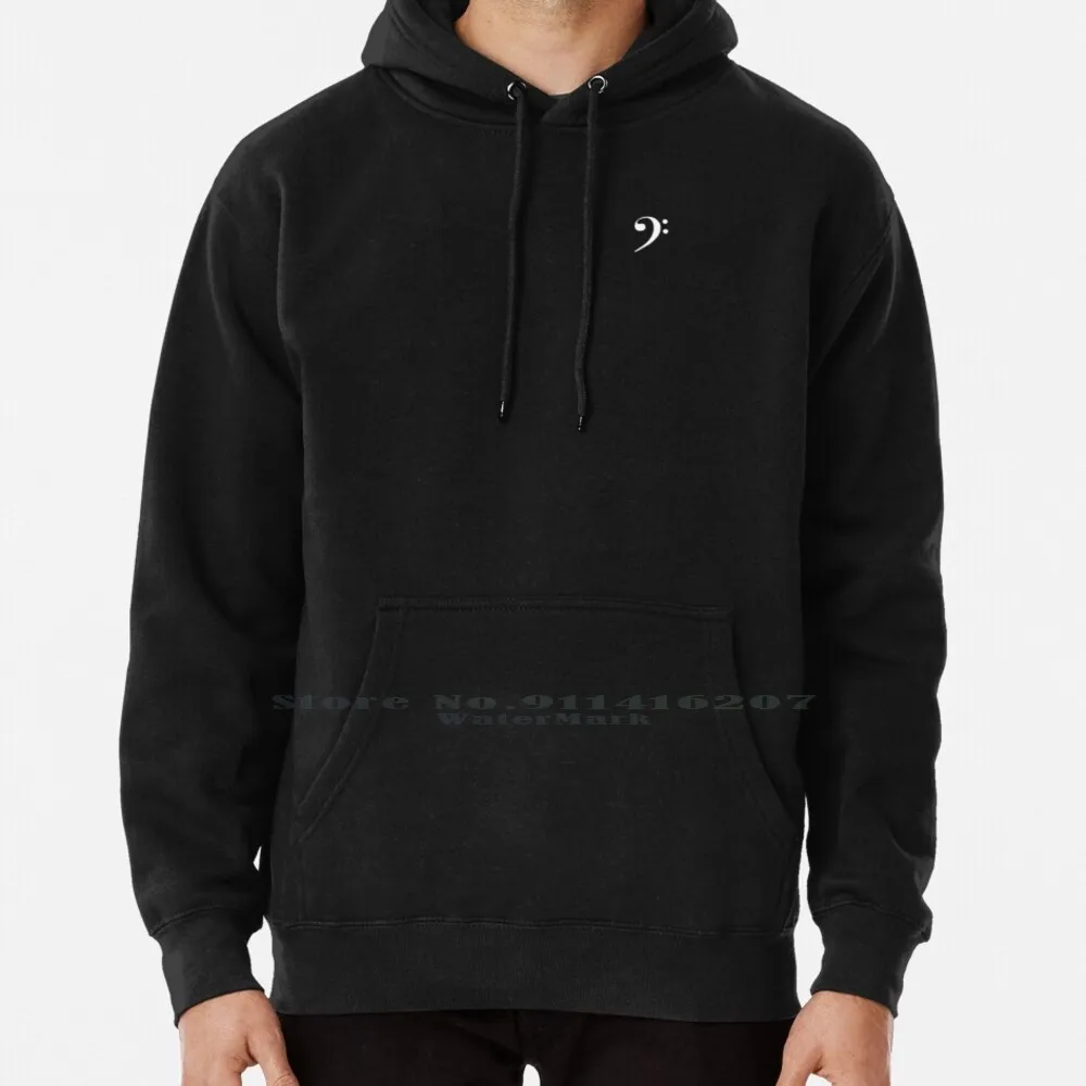 

Modern Bass Clef Hoodie Sweater 6xl Cotton Musician Musical Music Lover Notes Cello Bassist Bass Player F Clef Band Staff Stage