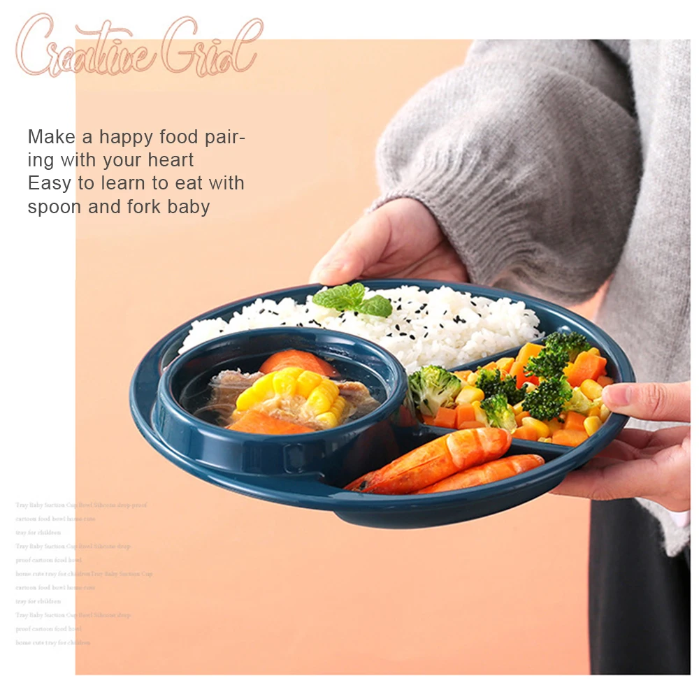 Baby Bowl+spoon+fork Feeding Food Tableware Set Children Kids Dishes Eating Dinnerware Anti-hot Training Plate BPA Free