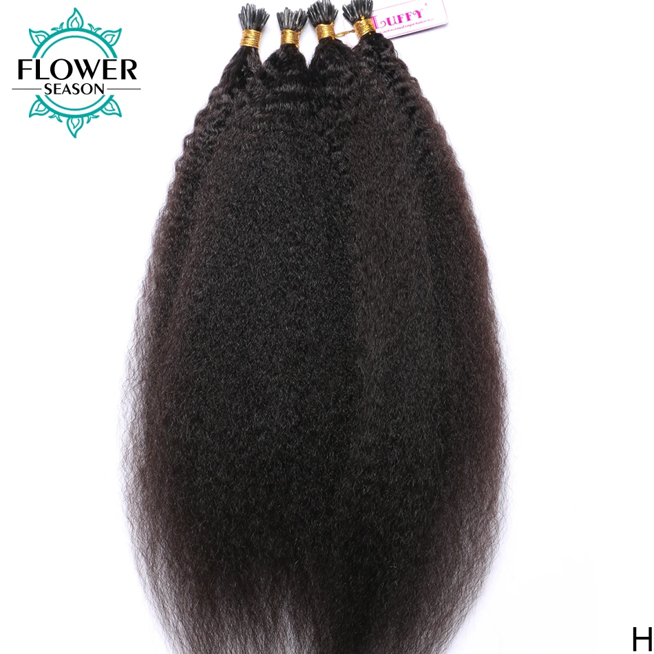 Kinky Straight Microlinks I Tip Hair Extensions Indian Virgin Remy Hair For Women 100% Human I Tip Hair Bundles Flowerseason