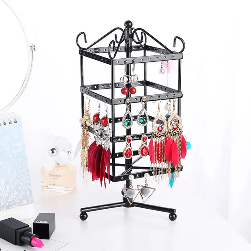 Hot Sale New 4 Colors 128 Holes Earrings Stand Jewellery Organization Multifunctional Display Necklace Jewelry Display Holder