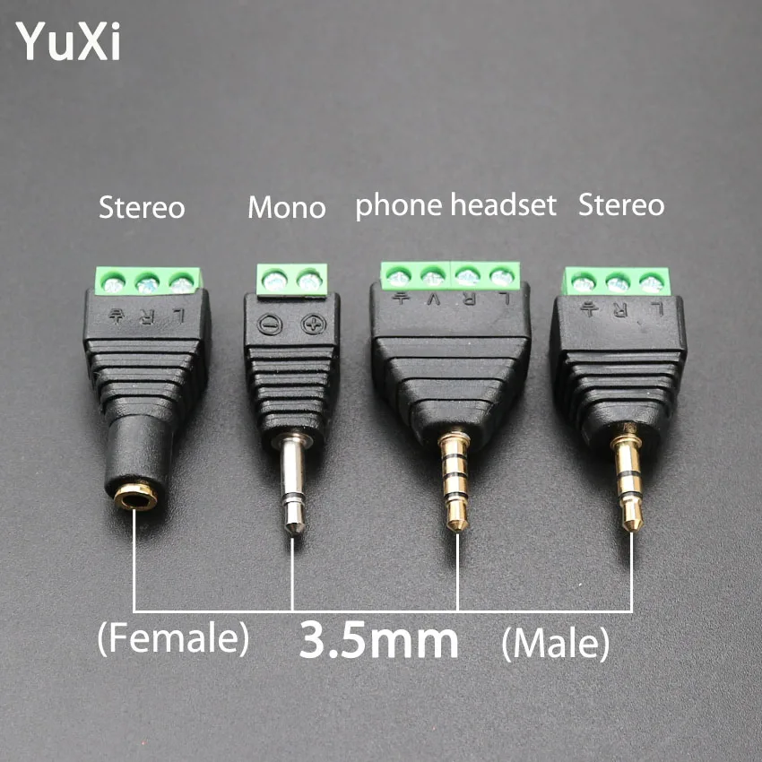 

YuXi 1PC 3.5mm Audio Plug stereo Adapter 3.5 audio mono plug to screw terminal Audio Mono Plug Audio Connector