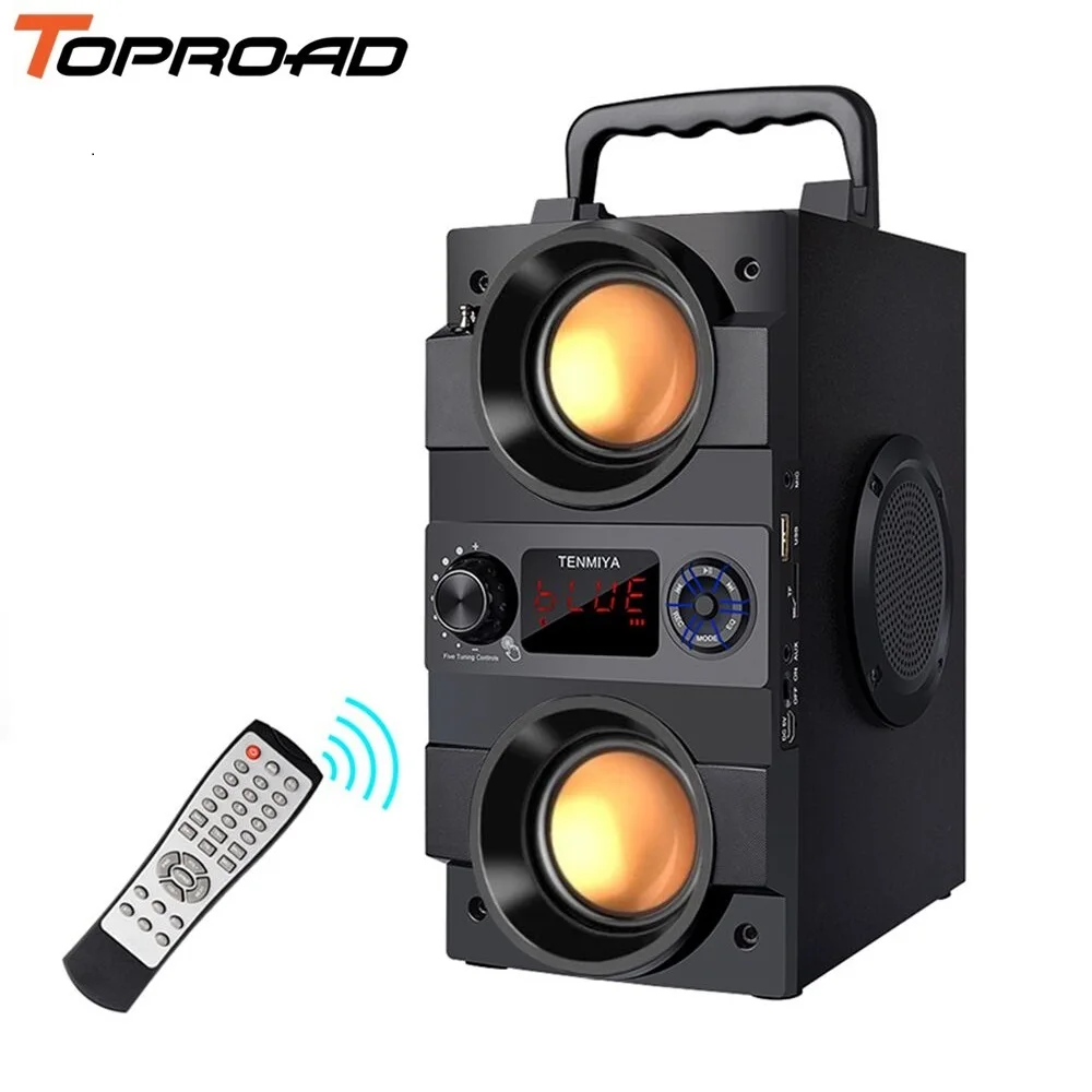 

TOPROAD Portable Bluetooth Speaker 30W Big Power Wireless Stereo Bass Subwoofer Speakers Support Remote Control FM Radio TF AUX